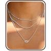 Chriscoco 3Pcs Collana Donna Oro Argento Collana Girocollo Donna Placcato Oro 14k Cz Cuore Croce Collane A Strati Choker Catena Serpente Catenina Argento - con Portagioie