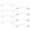 Gojewen 8 pezzi trasparenti curve barbells retainer 16G plastica sopracciglio labbro elica trago rook bar Spike 8mm Bioflex acrilico piercing