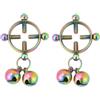 Niaspi 2 anelli rotondi per capezzoli finti per le donne in acciaio inossidabile minimalista punk non piercing anelli per capezzoli argento palla campana goccia pendente regolabile falso capezzolo piercing