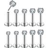 PunkTracker Piercing per piercing senza filo, 16G, 18G, 20G, 6/8/10 mm, per naso trago, elica, conchetta, medusa, labret in acciaio chirurgico, per donne e uomini, Metallo