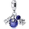 Mon & Sons Sapceman, ciondolo a forma di astronauta, in argento Sterling 925, compatibile con braccialetti Pandora