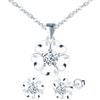 MICMIF Set di Collana e Orecchini a Fiore in Argento con Zirconia Cubica, Argento 925 Parure gioielli da Donna per Donne e Ragazze, Facile da abbinare a Vestiti o Casual