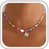 SLOONG Collana di perle con lettere colorate per ragazze, donne, bambini, idea regalo per adolescenti, ragazze, fatta a mano, boho perline con lettere, collana con nome personalizzata, idea regalo