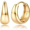 JeweBella Huggie Hoop Orecchini a Cerchio Oro per Donna Orecchini Piccolo Chunky Spessi Anallergici Placcato in Oro 18K