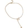 GHKJOK Collana a catena a triplo strato color oro con ciondolo di perle finte, girocollo regolabile a lunga collana da donna, set regalo di gioielli vintage, in confezione regalo, 45cm, Metallo, Non