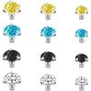PunkTracker 14G 4-20Pcs Acciaio Chirurgico Piercing Gioielli dermici Cubic Zircon Micro Dermal Anchor Tops Titanium Base Dermal Piercing