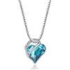 CERSLIMO Collana a forma di cuore con diamanti per ragazze, con ciondolo a forma di cuore in cristallo, regalo per bambini per compleanno, Natale, collana per bambini, Zinco Zirconia cubica, Zirconia