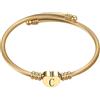 SBI Jewelry Braccialetto rigido da donna con lettere dell'alfabeto inglese A-Z, regalo per compleanno, Letter C, Acciaio inossidabile, Nessuna pietra preziosa