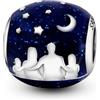 Mon & Sons Ciondolo commemorativo a forma di girasole, Hamsa, Fatima, portafortuna, teschio, serpente, stella, in argento Sterling 925, compatibile con braccialetti Pandora Moments, 4mm Hole, Metallo Argento