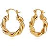 LILIE&WHITE Orecchini a cerchio intrecciati in oro chunky per donne LILIE&WHITE, placcati in oro 14K, leggeri e lucidi, gioielli alla moda