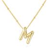 VCCKNB JEWELRY Collane iniziali per donne e ragazze Collana con ciondolo lettera A-Z placcata in oro 14k Collane monogramma Gioiell (Gold-M)