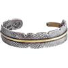 Hanary Bracciale rigido in acciaio inox con piume native americane, regalo per uomini e donne