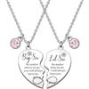 HULALA Collana coordinata con cuore e scritta Big Sis, regalo per sorella maggiore, sorellina, compleanno, Natale, da sorella, Misura unica, Metallo, Nessuna pietra preziosa