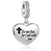 FGT Donne Ragazze Sacra Bibbia Croce Religione Cristiano Gesù Isaia Matteo Amore Cuore Charms per Bracciali Collane Ciondoli Collane Pendenti, Metallo, Zirconia cubica
