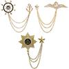 Huture 3packs Spilla Elegante da Uomo con Strass e Nappine - Spilla da Timone Scudo Badge - Badge Corsage Vintage per Uomo - Oro