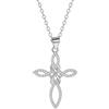 Oidea Collana da donna con ciondolo a forma di croce celtica con simbolo dell'infinito, in acciaio inossidabile, con zirconi, gioiello cristiano, idea regalo