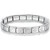 Mon & Sons 9 mm Bracciale iniziale in acciaio INOX stile italiano con cuore croce, zampa, delfino, cavallo, yin yang, compatibile con charm modulari, 0, Metallo, Non pietra preziosa