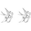Niaspi Orecchini a perno a forma di rondine a forma di uccello, per donne e ragazze, placcati in argento, ipoallergenici, minimalisti, delicati, piccoli uccelli, cartilagine, carini spazzolati, animali