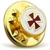 THE MASONIC COLLECTION - Spilla o spilla massonica in metallo dorato a forma di foglia di acacia - placcato oro - regalo massonico per uomo