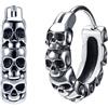 PunkTracker Orecchini a cerchio con teschio gotico da uomo, in acciaio chirurgico, orecchini punk nero Helix Piercing gioielli per le donne, 10mm, Metallo, Non pietra preziosa