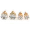 Avalaya 7 mm, 5 mm, set di 2 orecchini a perno con taglio rotondo in zirconia cubica trasparente/metallo color oro