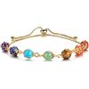 JOVIVI 7 chakra guarigione cristallo bracciale donna pietre naturali yoga reiki pietra ansia perline braccialetto placcato oro 14 K gioielli ragazze regalo per la festa della mamma mamma mamma,