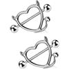 Melighting Barrette per capezzoli diavolo anelli per capezzoli 14G 316L in acciaio chirurgico piercing per capezzoli a forma di diavolo, piercing per capezzoli, piercing per capezzoli