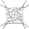 Jovivi - Set di 4 collane con ciondolo a forma di puzzle con incisa la frase in inglese Best friend forever e cuore, idea regalo per donne, sorelle, amiche