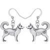 DALANE Lega Antica Placcata Oro Argento Siberian Husky Dog Orecchini Dangle Animali Domestici Gioielli Regali per Donne Ragazze (Argento Antico Placcato A)