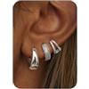 KALVICA 3 Paia Orecchini Donna Oro/Argento Set Orecchini Cerchio Piccoli Orecchini Anallergici Placcato Oro 14K Piercing Orecchio Orecchini a Cerchio Donna Set di Gioielli per Natalizi