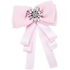 TEMPNAP Spilla Fiocco Rosa Elegante in Lega con Cristalli e Tessuto, Accessorio Decorativo per Camicia da Donna per Banchetto e Uso Casual