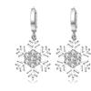 Toplstud Orecchini natalizi da donna, a forma di albero di Natale, renna, fiocco di neve, orecchini a cerchio, regali di Natale per donne e ragazze, 10 mm, Oro bianco