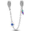 Parmuz 925 Sterling silver catena di sicurezza per braccialetto amore farfalla malocchio stopper distanziatore Charms clip ciondoli perline regalo gioielli per le donne