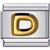 Mon & Sons M&S AZ Iniziale Lettera Nome Alfabeto Oro Argento 9mm Charm Italiano Compatibile con Bracciale Nomination (D), Metallo
