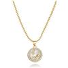 SBI Jewelry Collana zodiacale in oro da donna con pietra portafortuna costellazione Ariete Toro Gemelli Cancro Leone Vergine Bilancia Scorpione Sagittario Capricorno Acquario Pesci Compleanno