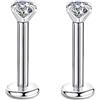 Candyfancy 16G Helix Tragus Piercing Trago Orecchio Cartilagine Labbro 8MM Labret Acciaio Chirurgico Orecchini Zirconi CZ 3MM Donna Ragazza