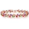 YAZILIND Donne Fibbia Bracciale Colore Zirconia Bracciale Ragazza Gioielli Oro Rosa Placcato 19CM, 19 cm, Pietra