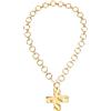 Mikovivi Collana con Croce Martellata, Collana con Croce in Oro Massiccio Collana con Ciondolo a Croce in Oro Collana con Croce Martellata Massiccia per Accessori di Gioielli di Moda da Donna