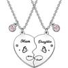 QMVMV Set di 2 collane per mamma e figlia, regalo a forma di cuore per festa della mamma, compleanno, Natale e Ringraziamento