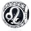 Mon & Sons Ciondolo a forma di costellazione con segno zodiacale e data di nascita, in argento Sterling 925, compatibile con braccialetti Pandora Moments, 4mm Hole, Metallo Argento sterling, Nessuna pietra