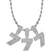 SBI Jewelry Collana da donna con ciondolo a forma di numero scintillante 10, 16, 17, 18, 21, con zirconia cubica trasparente, gioiello per compleanno, One Size, Acciaio inossidabile, Non pietra