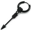 Avalaya 1 orecchino a cerchio con pendente a forma di freccia, unisex, unisex, colore nero, diametro 18 mm