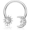 OUFER Body Piercing Naso Anello Piercing Helix Piercing Acciaio Chirurgico Daith Piercing Jewelry 16G Septum Rings Helix Earring Nose Ring Tragus Daith Snug Conch Piercing Jewelry (CBR023 steel)