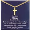 HotoPink Collana con croce per battesimo per ragazzi, in acciaio inox, con catena a croce dorata, per prima comunione, battesimo, regali cristiani, regali di Pasqua per adolescenti, ragazzi, figli, nipoti