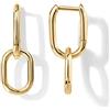 PAVOI, Orecchini Huggie Convertibili in Oro 14 Carati per Donna | Orecchini a Gancio a Forma di Clip | Orecchini Pendenti a Corda Bicolore con Zirconia Cubica, 5.4 mm, Oro giallo, Non pietra preziosa