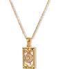 fdsmall Collana da donna, con ciondolo a forma di tarocchi, in acciaio inox e zircone per le donne, Eine Größe, Metallo, Nessuna pietra preziosa