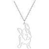 Crownofribbons Collana Francese Bulldog Frenchie, Amante dei Cani Corgi in Sacchetto Regalo, Acciaio Inossidabile