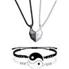 KALVICA 4 PCS Collana e Bracciale Yin Yang con Ciondolo a Cuore Magnetico