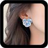 Yheakne Orecchini vintage a forma di fiore di orchidea, in acrilico, colore: blu