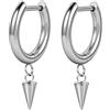 Aoedej G23 - Orecchini a cerchio in titanio con punta da 18 g, piccoli orecchini a cerchio pendenti da 10 mm/12 mm, per cartilagine per uomini e donne, per piercing punk e gioielli con punte, Titanio